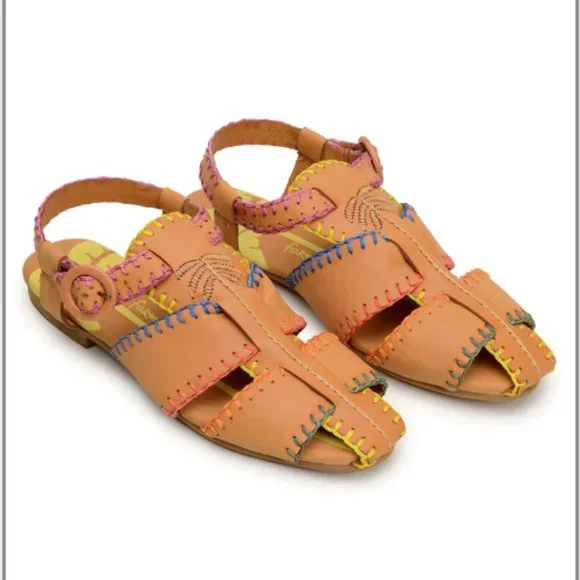 FARM Rio | Shoes | Farm Rio Caramel Palm Tree Sandal | Poshmark display picture 1